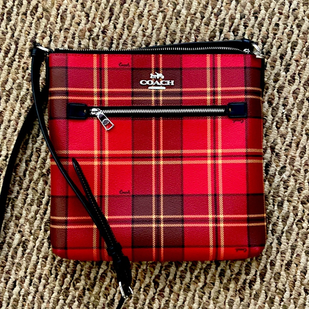 Plaid coach purse